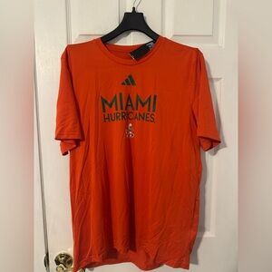 Adidas Orange UMiami Hurricanes Tee